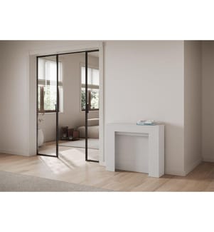 Ausziehbarer Konsolentisch 90 x 25-211 cm Kiba - Weiss