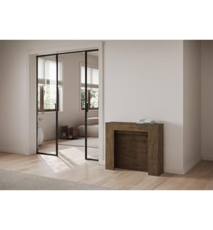Ausziehbarer Konsolentisch 90 x 25-211 cm Kiba - Nussbaumbraun