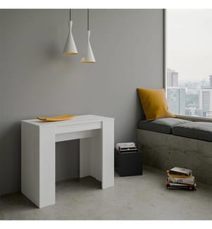 Ausziehbarer Konsolentisch 90 x 48-308 cm Basic - Weiss