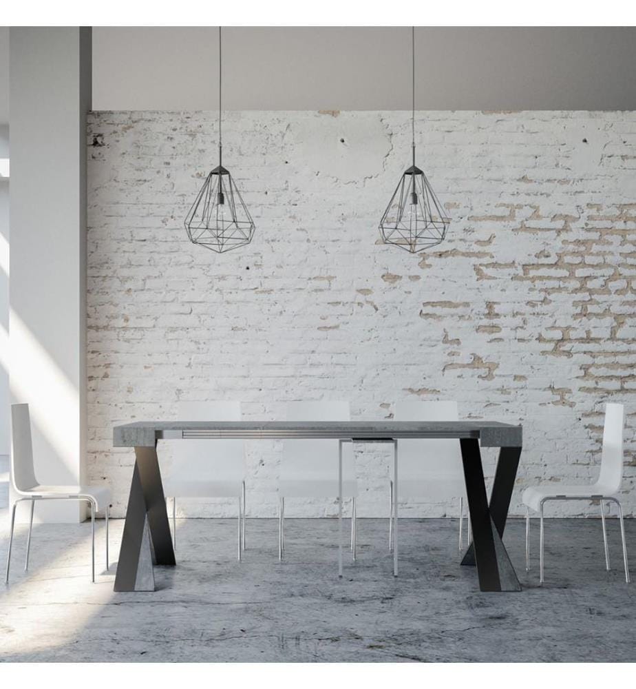 Console Estensibile Diago Small 90-196x40 cm - Grigio e Antracite