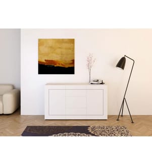 Kommode 2-türig/3-Schubladen 150x40x83,5 cm Elios Hochglanz Weiss