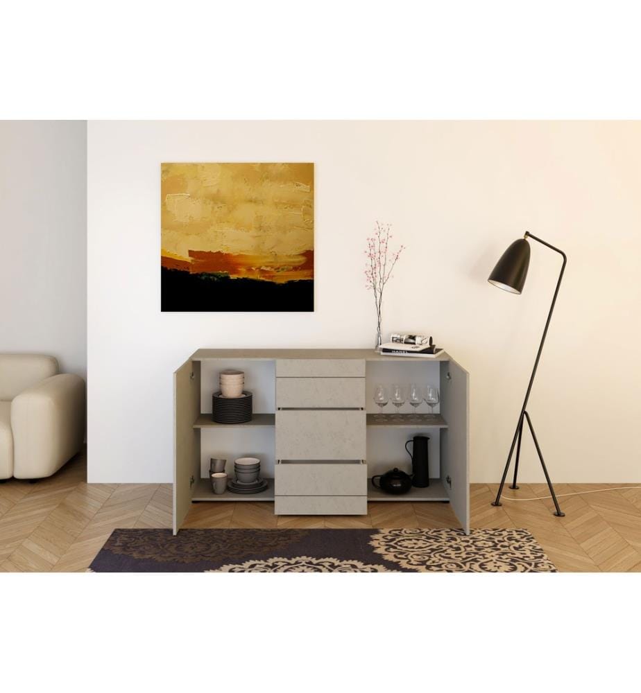Chest of drawers 2-door/3-drawers 150x40x83.5 cm Elios cashmere