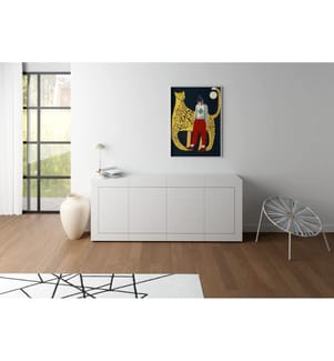 Kommode 3-türig/3-Schubladen 200x40x83,5 cm Elios Hochglanz Weiss