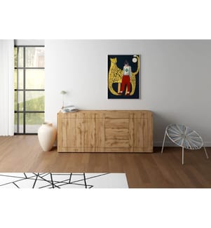 Kommode 3-türig/3-Schubladen 200x40x83,5 cm Elios Eiche Natur