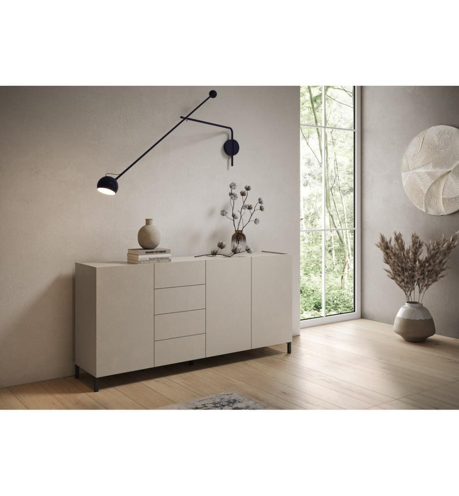 Sideboard 3 Türen/4 Schubkästen 174x40x84 cm Solaria cashmere