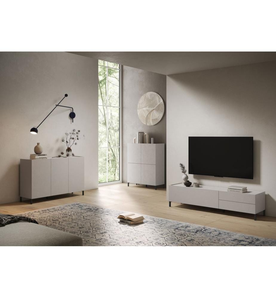 Sideboard 3 Türen/4 Schubkästen 174x40x84 cm Solaria cashmere