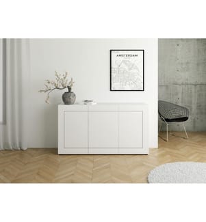Kommode 3-türig 150x40x83,5 cm Elios Hochglanz Weiss