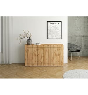 Kommode 3-türig 150x40x83,5 cm Elios Eiche Natur