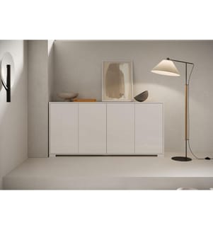 Sideboard 4 Türen 172x40x83 cm Lumina glänzendes Weiss