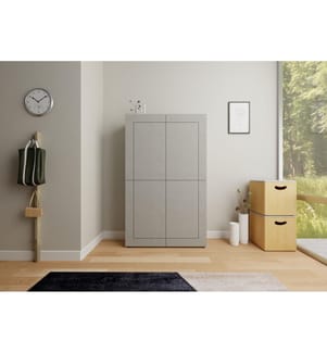 Hohe Kommode 4-türig 100x35x165 cm Elios Kaschmir
