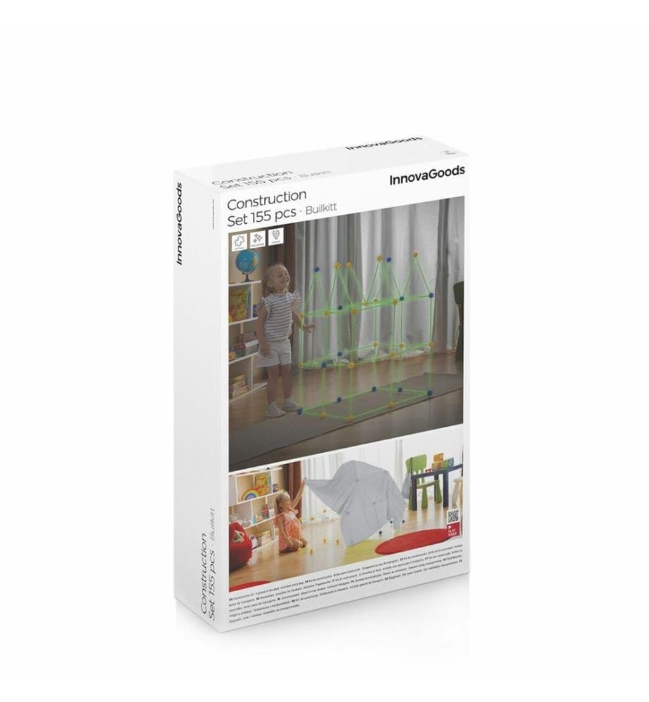 Kit de Construction de Fort pour Enfants Builkitt 155 Pièces
