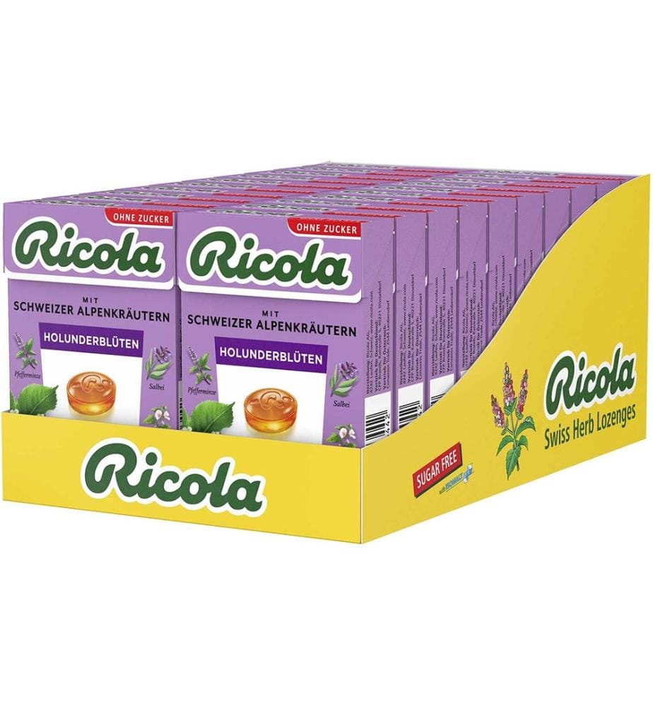 20x Ricola Boîte fleurs de sureau sans sucre - 50g