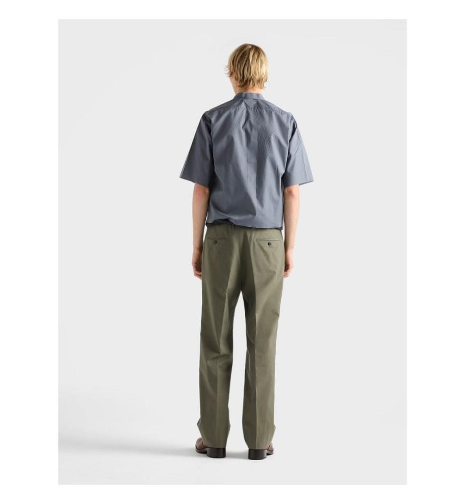 Wide-leg wool pants - Forest green