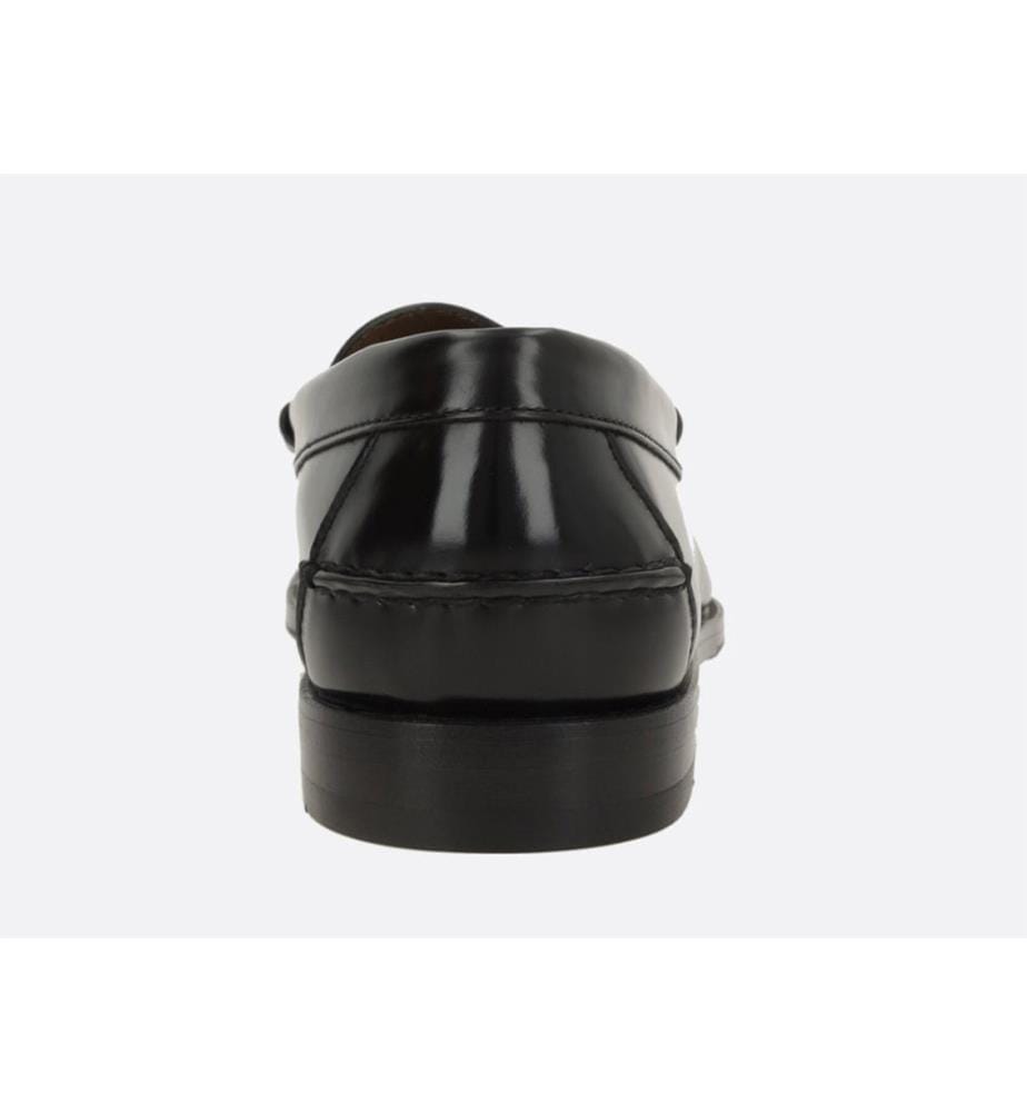 Brushed Leather Loafers - Black
