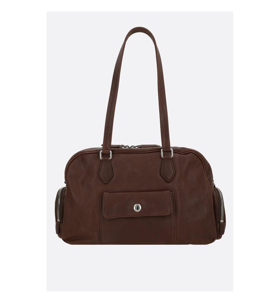 Borsa grande in pelle lavata - Marrone