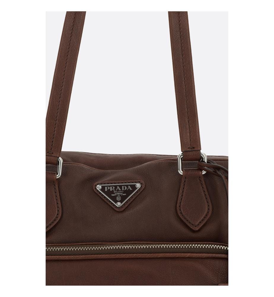 Borsa grande in pelle lavata - Marrone