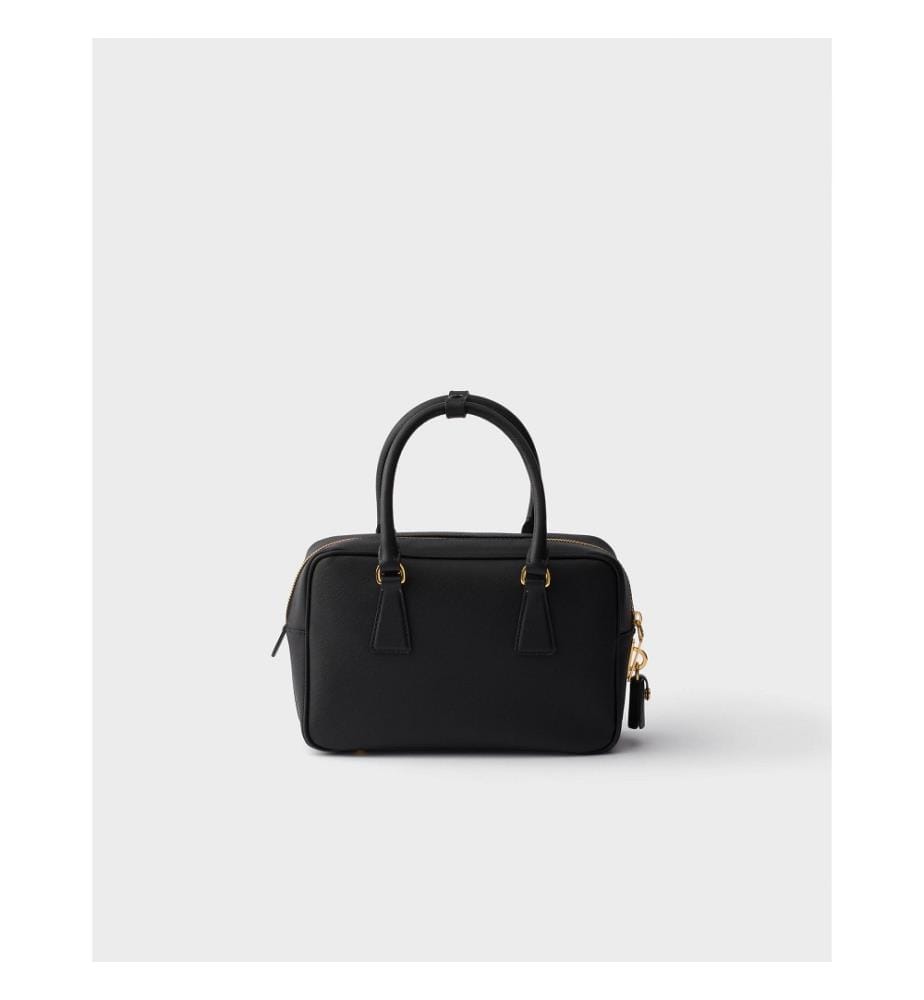 Petit sac à main en cuir Saffiano - Noir