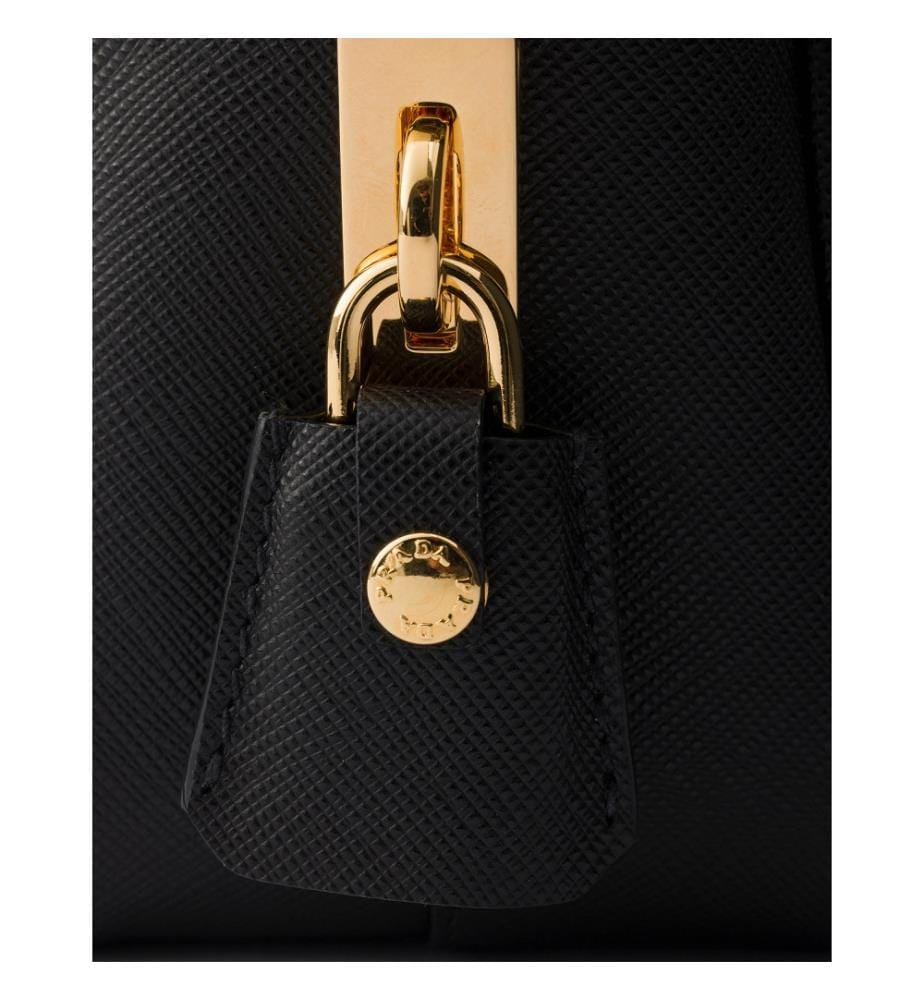 Petit sac à main en cuir Saffiano - Noir