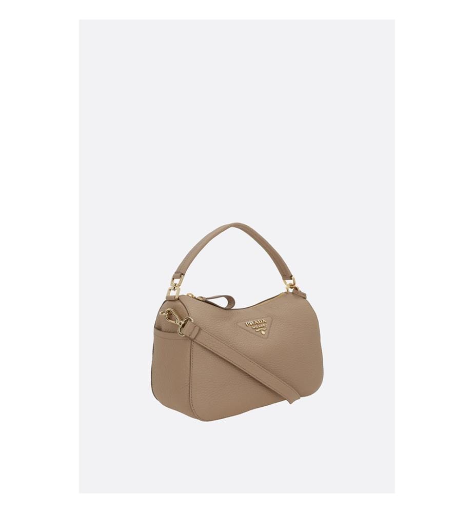 Petit sac à main en cuir grainé – Beige