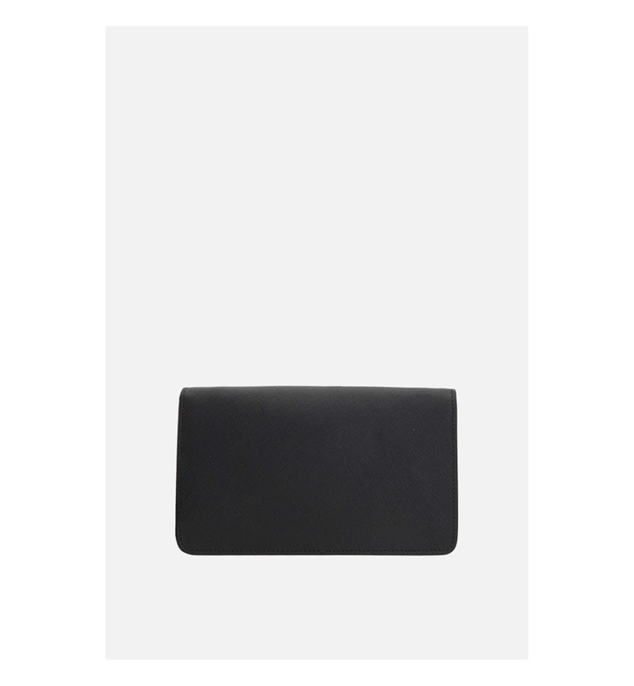 Mini sac crossbody en cuir Saffiano – Noir