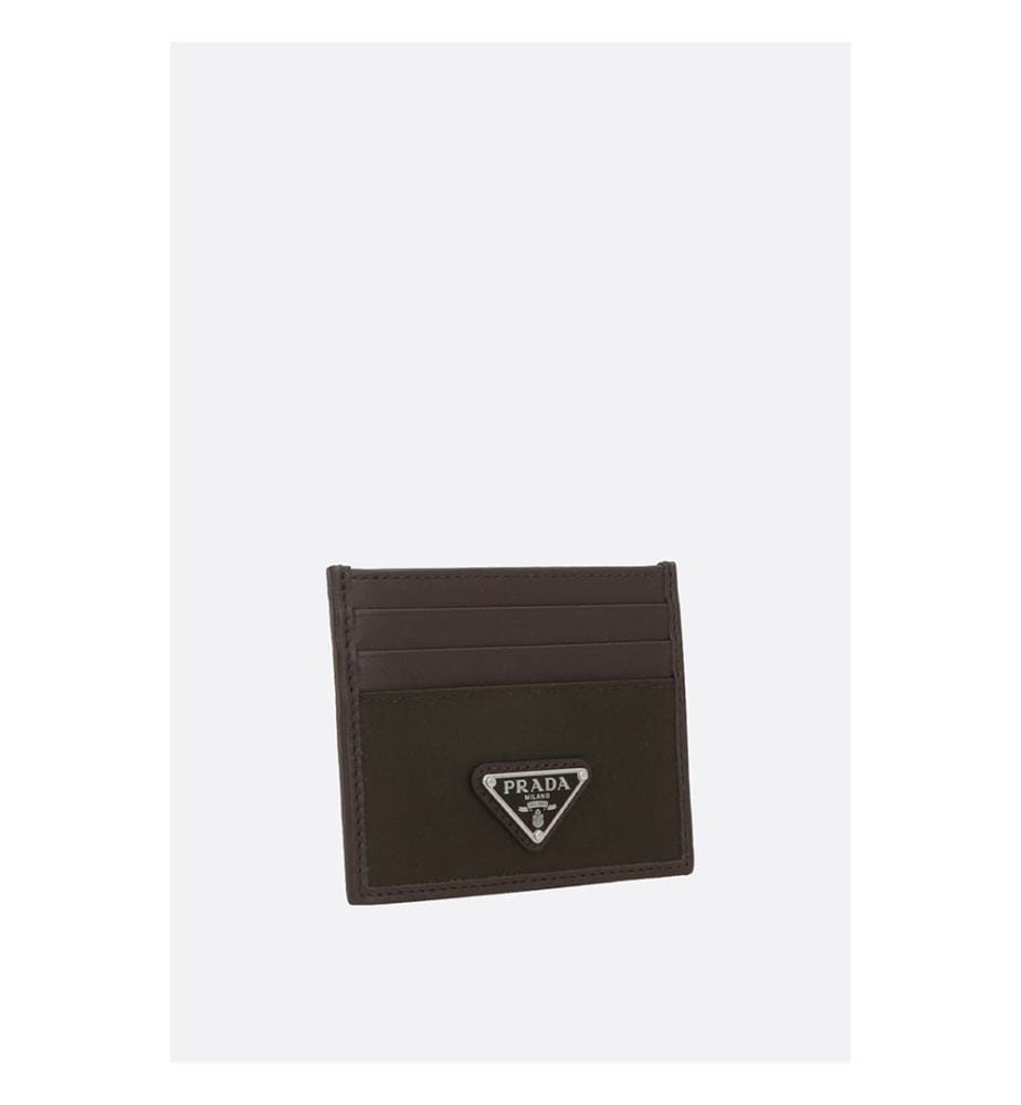 Speedrock card case in Re-Nylon and leather - Dark green