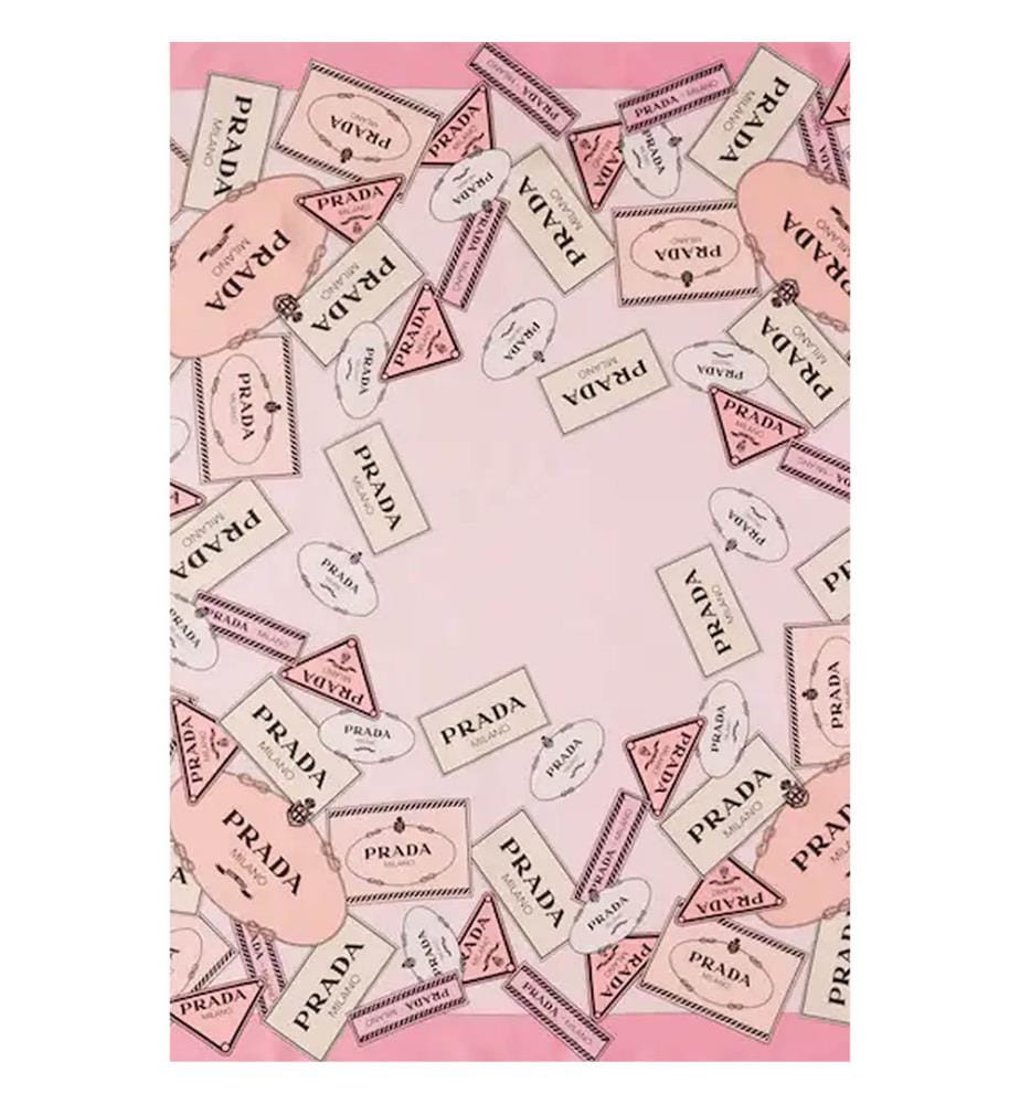 Seidenschal mit Heritage-Print - Rosa
