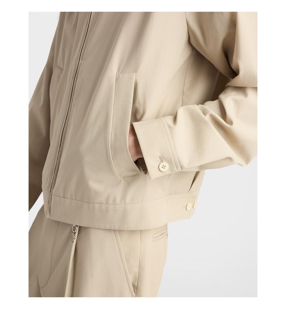 Cotton Zip-Up Jacket - Sand