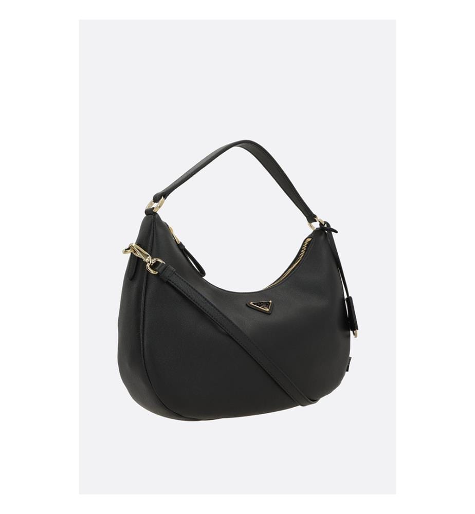Sac hobo moyen cuir souple - Noir