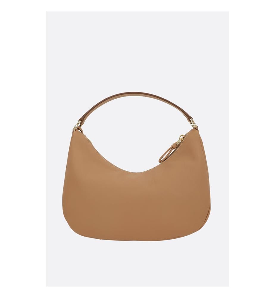 Petit sac hobo en cuir souple – Beige