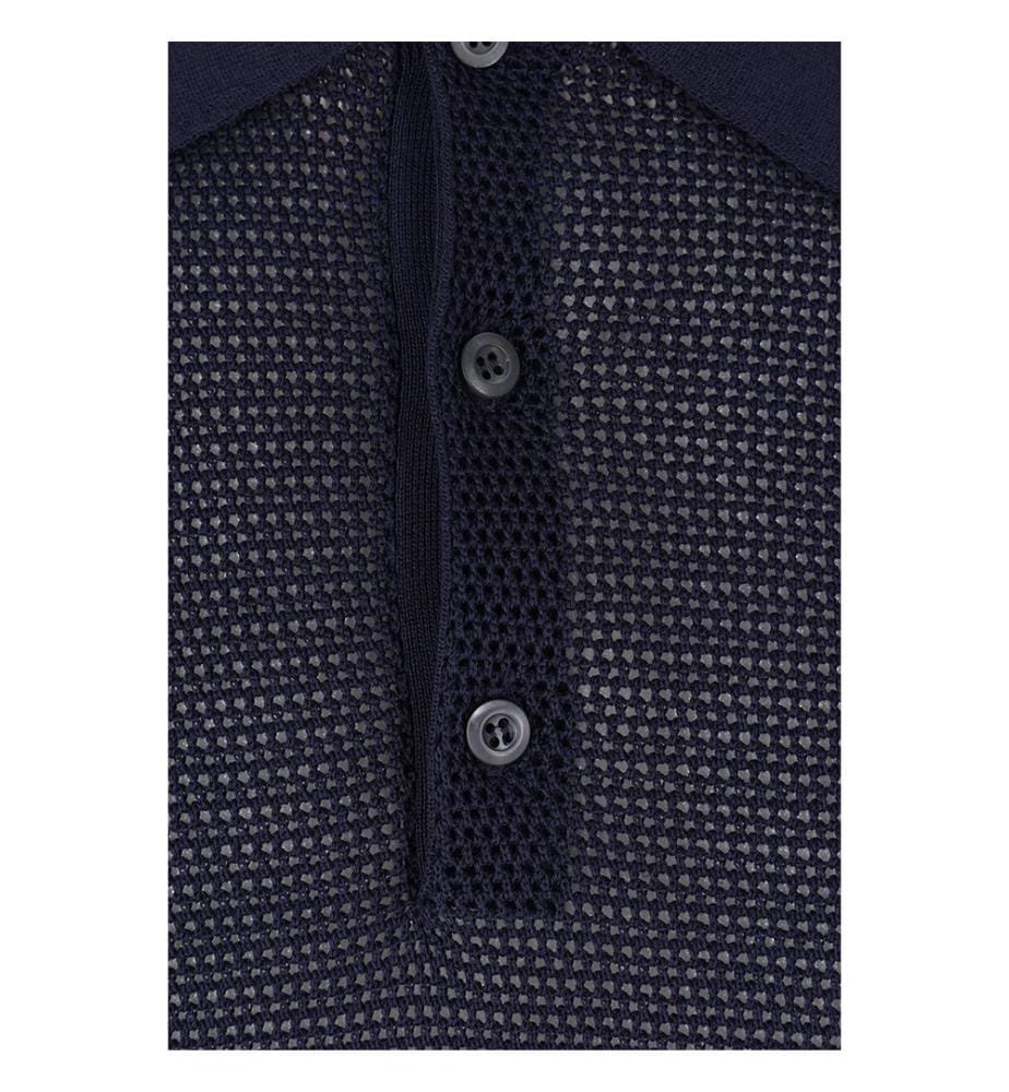 Silk and Cotton Polo Shirt - Blue