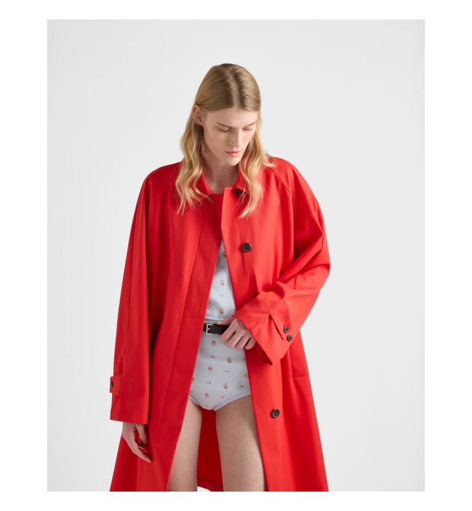 Gabardine Coat - Red