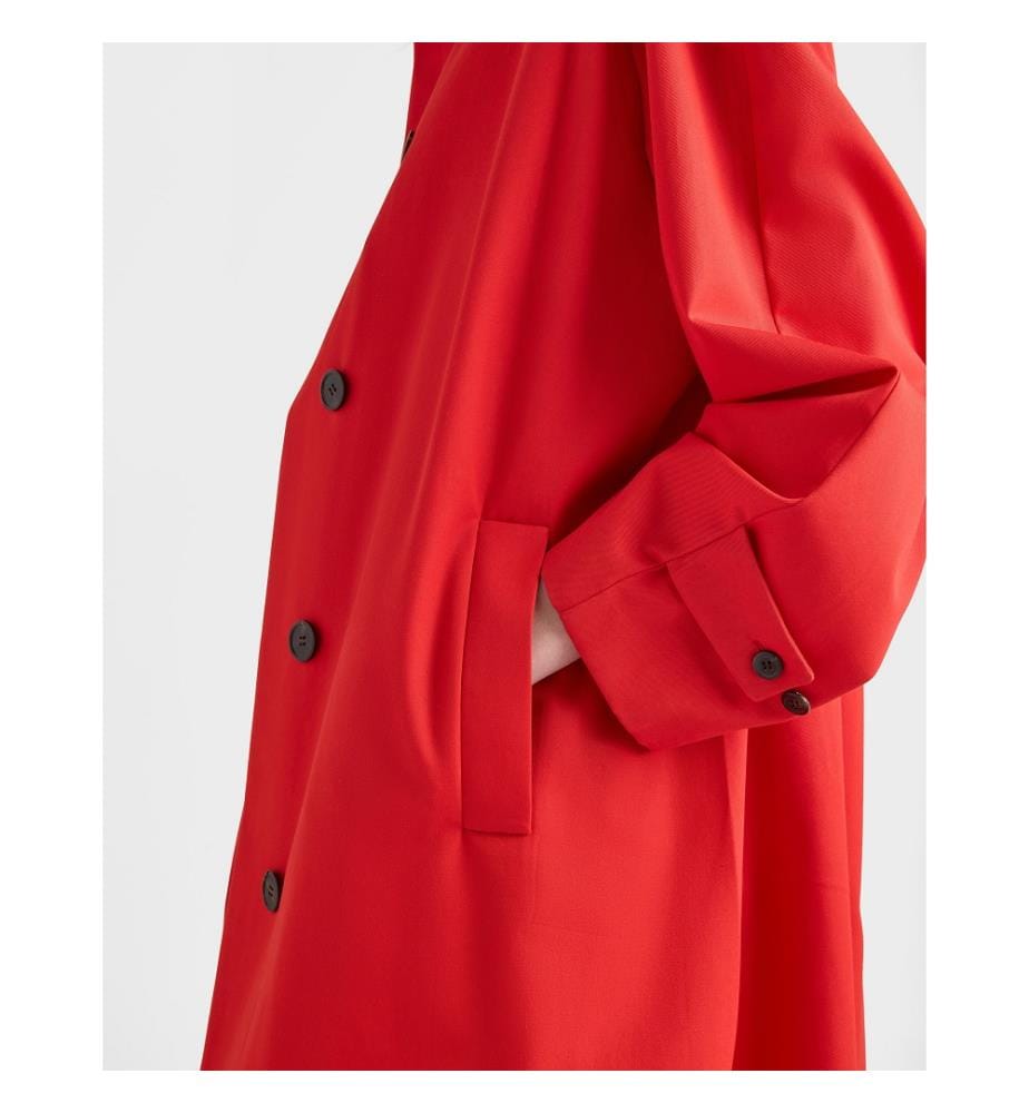 Gabardine Coat - Red