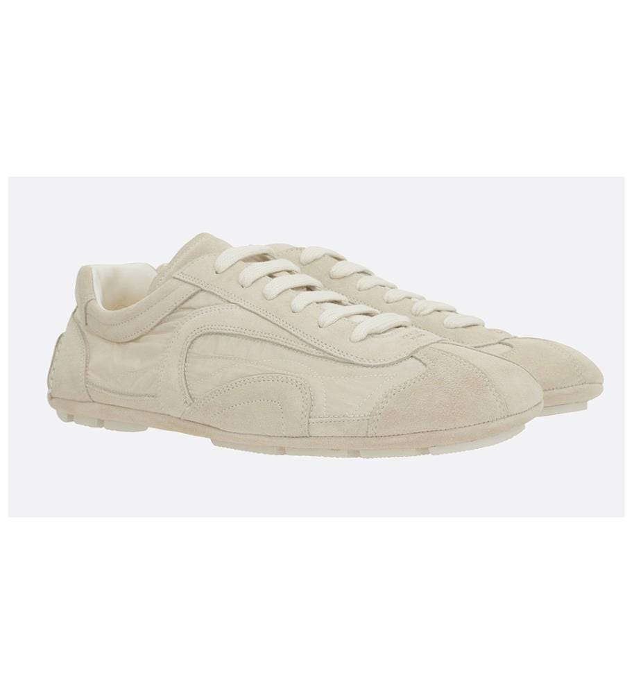 Baskets Montecarlo en Re-Nylon et daim - Ivoire