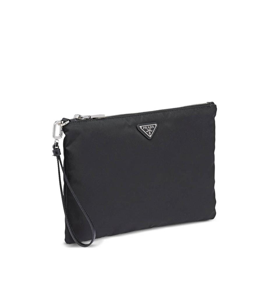 Marsupio triangolare con logo Re-Nylon - Nero