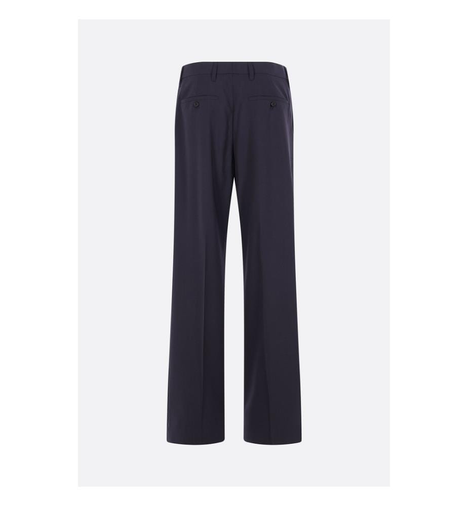 Straight-leg wool pants - Blue