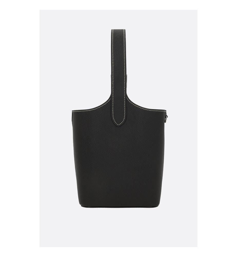Sac seau en cuir Saffiano – Noir
