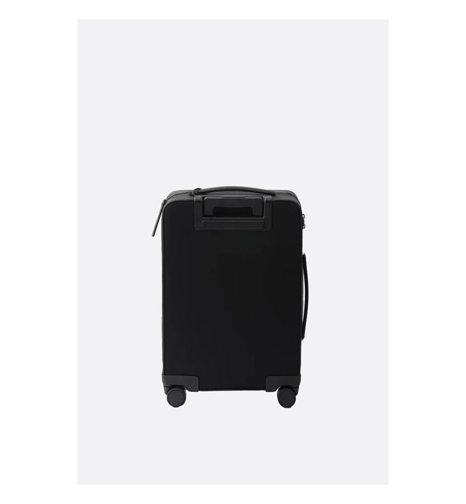 Trolley en nylon et cuir Saffiano – Noir