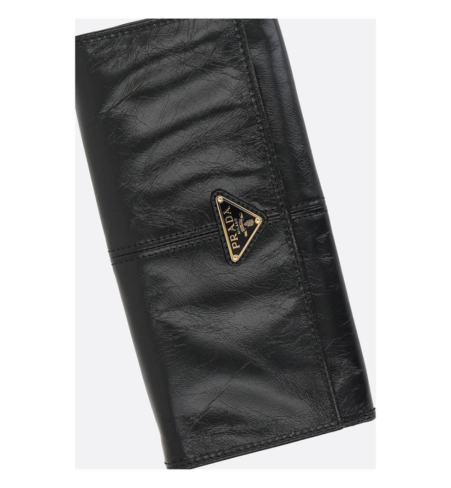 Soft Lux leather shoulder wallet - Black