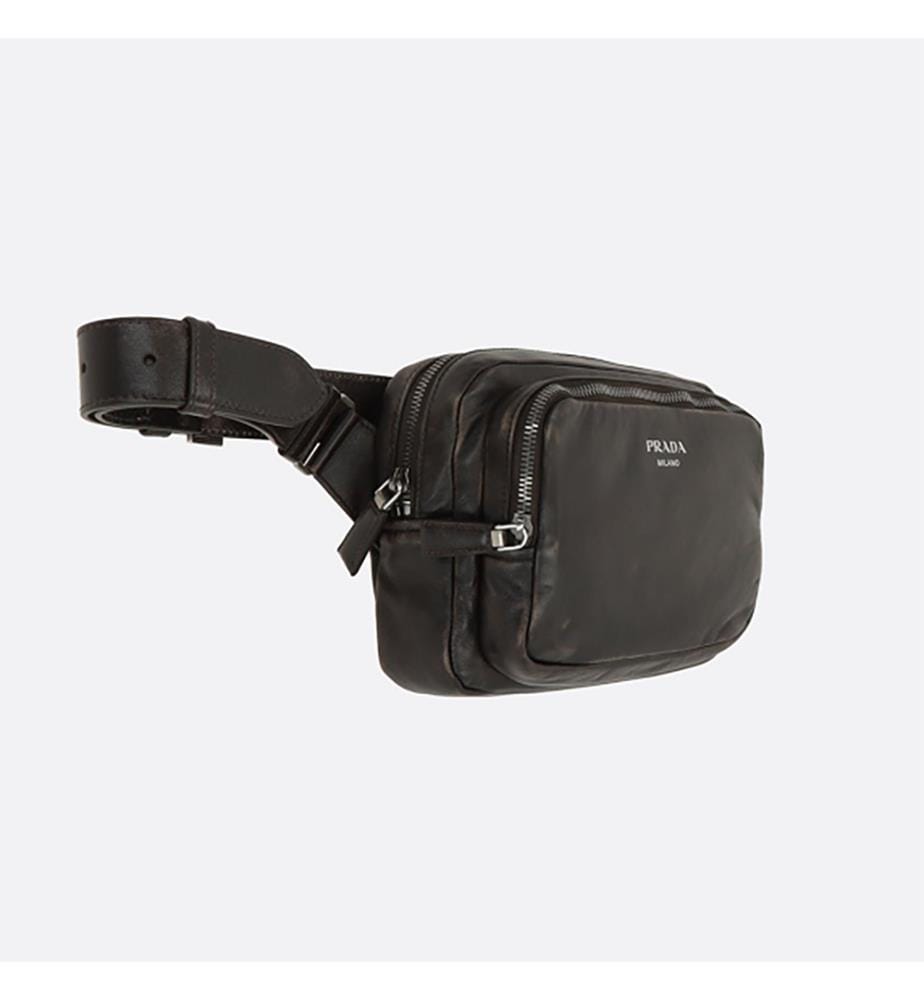 Sac à bandoulière en cuir Nappa - Marron foncé