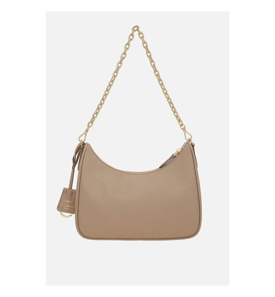 Borsa a tracolla Re-Edition 2005, pelle saffiano - Beige