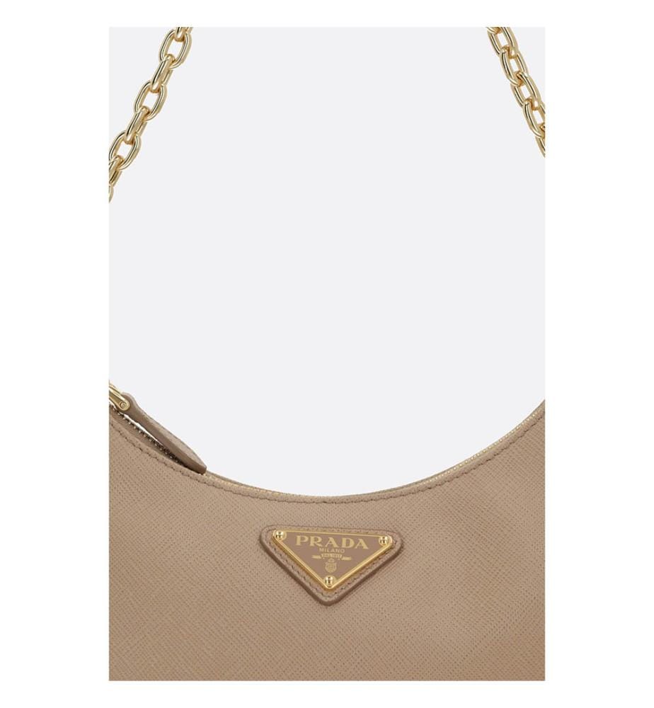 Borsa a tracolla Re-Edition 2005, pelle saffiano - Beige
