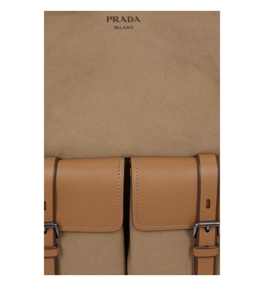 Borsa a tracolla Route in tela e pelle - Khaki