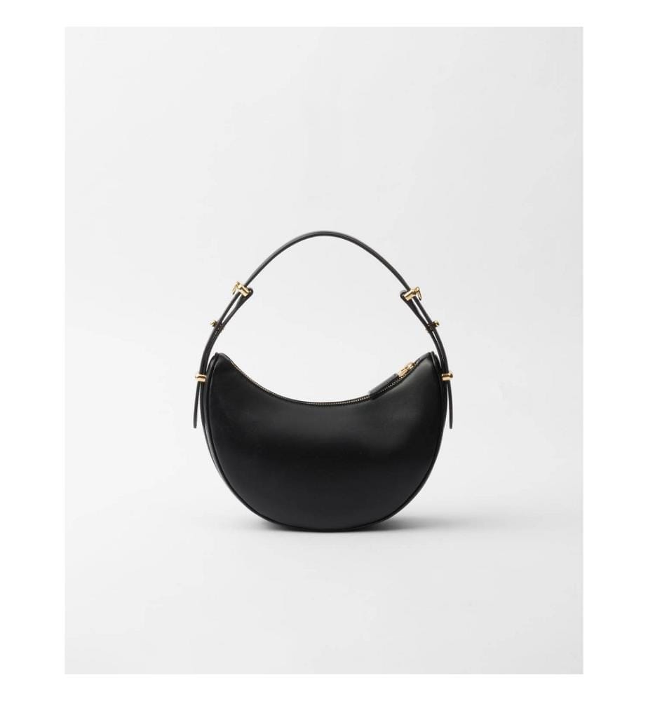 Arqué Small Leather Shoulder Bag - Black