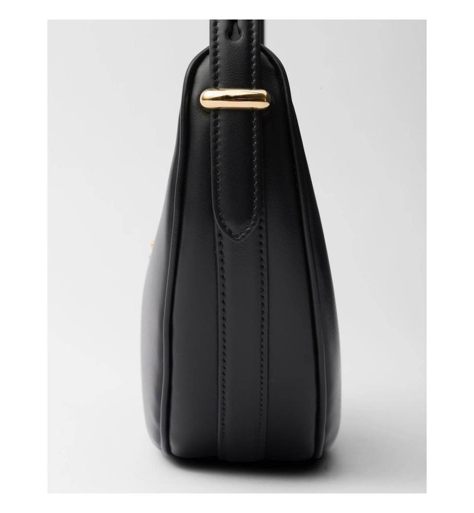 Arqué Small Leather Shoulder Bag - Black