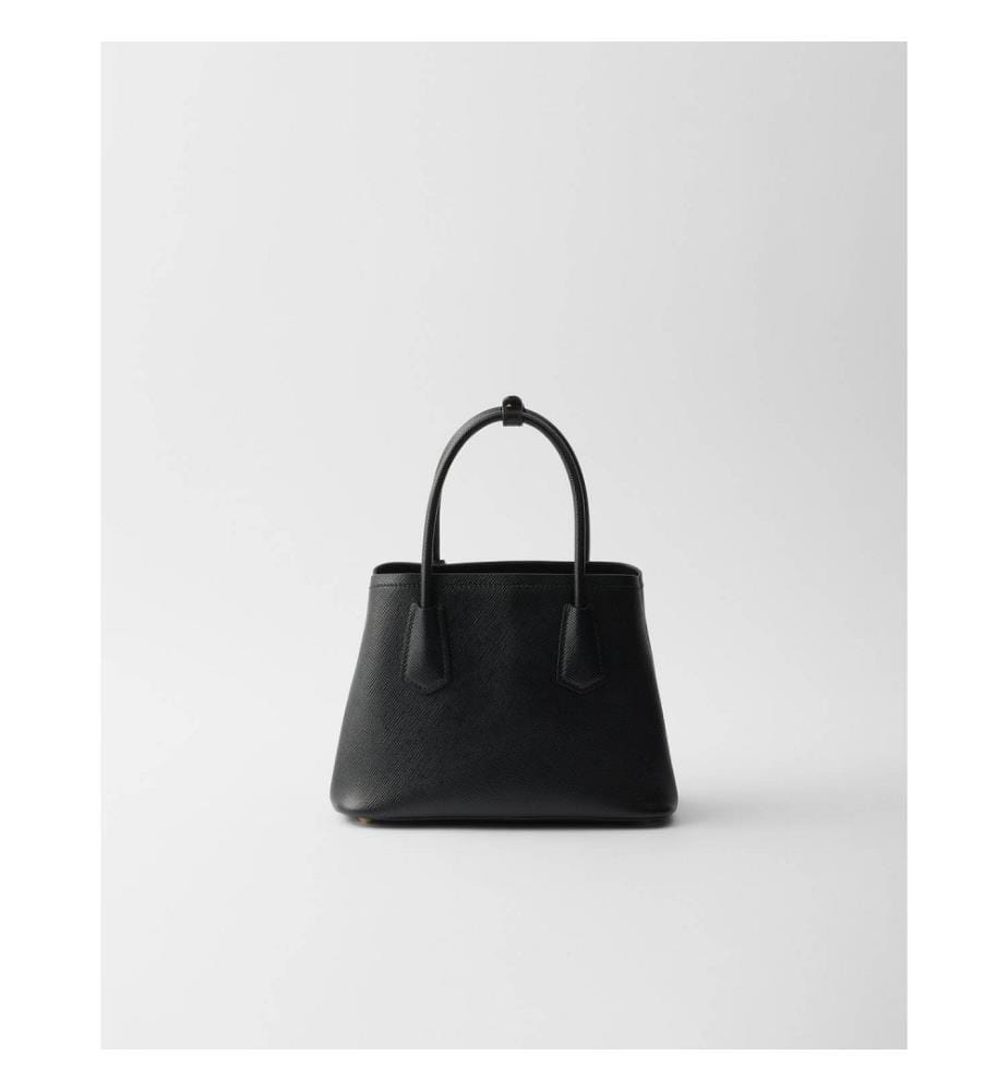 Double Small Saffiano Ledertasche - Schwarz