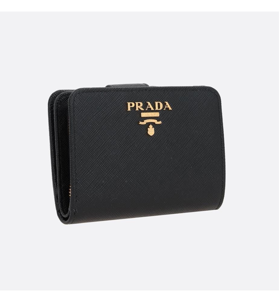 Portafoglio piccolo in pelle Saffiano - Nero