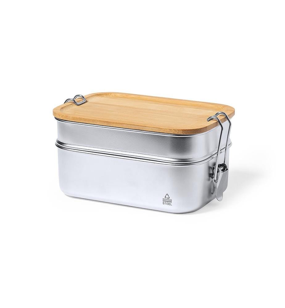 Lunchbox mit 2 Fächern 700 ml - Silber
