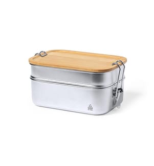 Lunchbox mit 2 Fächern 700 ml - Silber