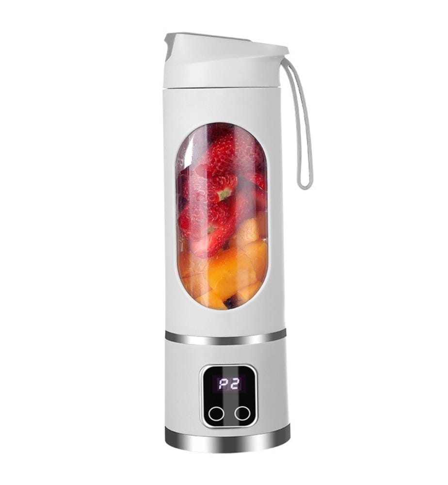 Tragbarer Mixer mit 450 ml Fassungsvermögen und 10 Klingen aus Edelstahl – Weiss