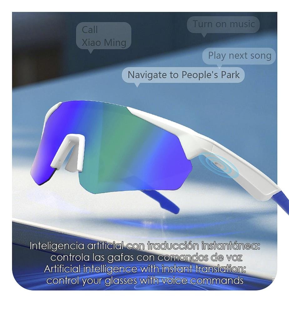 Occhiali sportivi intelligenti QY PRO 2 - Bianco e blu